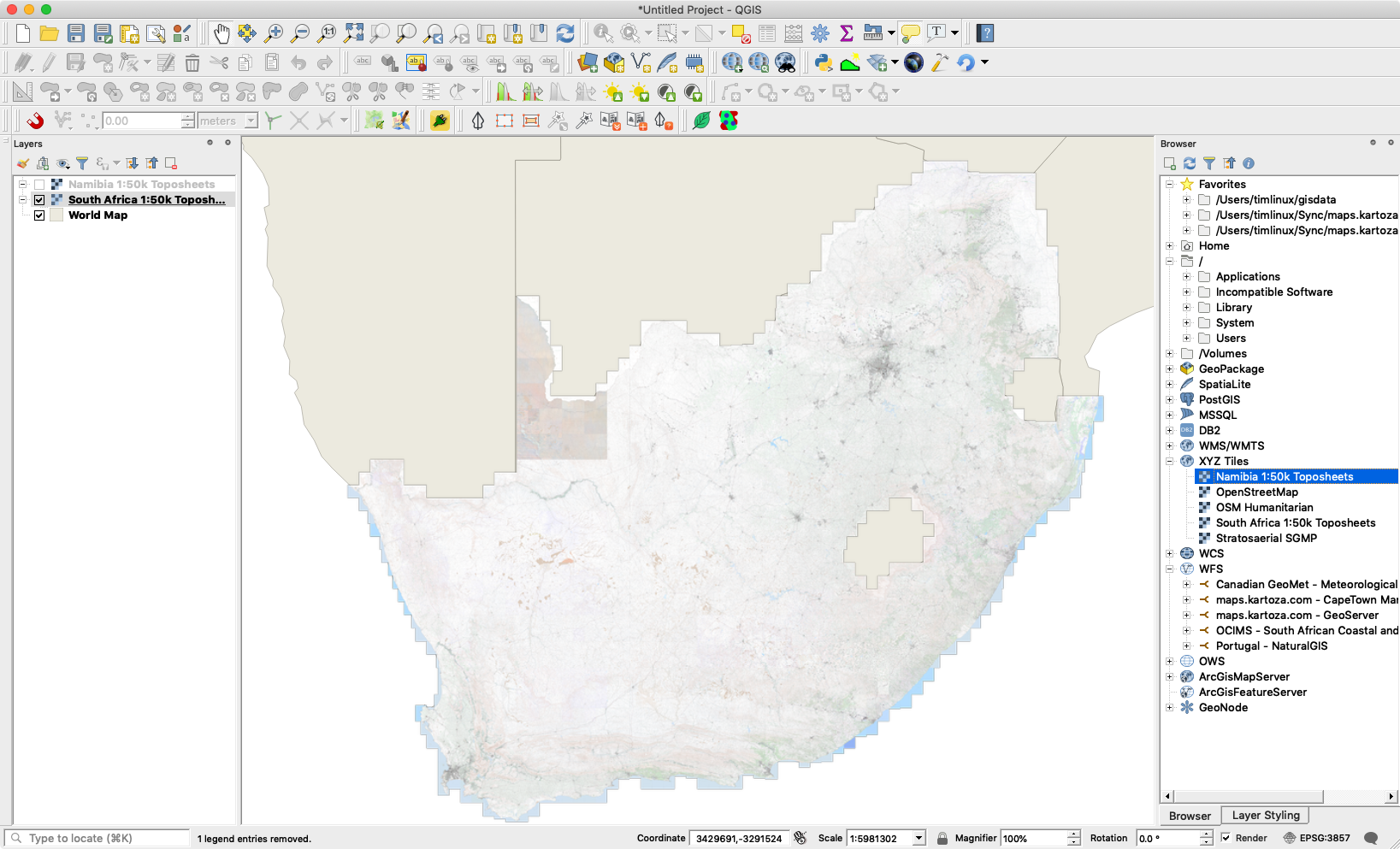 Drag the map layer into the QGIS Canvas